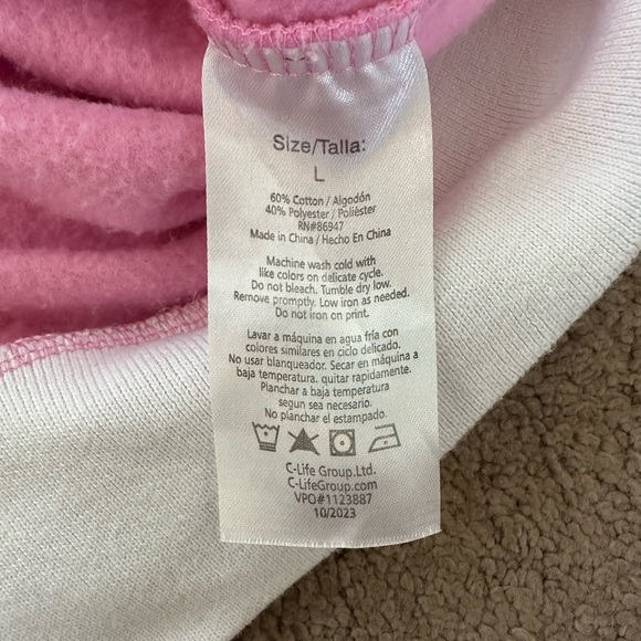 Barbie Pink Quarter Zip Sweatshirt Women’s Large Barbiecore Pullover - Picture 9 of 9